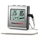 ThermoProサーモプロクッキング料理用オーブン温度計デジタルミルクコーヒー肉揚げ物食品燻製などの温度管理用キッチンタイマーとアラーム機能TP16