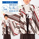 【レンタル】七五三 着物 5歳 羽織袴セット 男の子 12点フルセット 着付けマニュアル付き 茶市松に飛行機 総柄 洋柄 黒/白/ブラウン A7HT0格好いいマジックテープ 着付け小物(4)