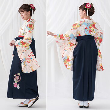 【スーパーSALE限定10%OFFクーポン】 袴 セット 卒業式 女性 袴セット レディース 大学 小学生 卒業袴 卒業式袴 女 大学生 先生 二尺袖 着物 レトロモダン きもの サイズSS〜LL 身長143cm〜168cm 水色 白 紺 刺繍 販売 購入