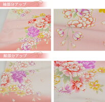 訪問着レンタル19点フルコーディネートセット「ピンク地に緑ぼかし菊と桜」往復送料無料