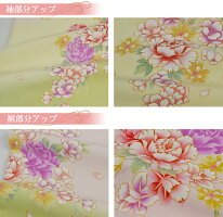 訪問着レンタル19点フルコーディネートセット「ピンク地に緑ぼかし菊と桜」往復送料無料