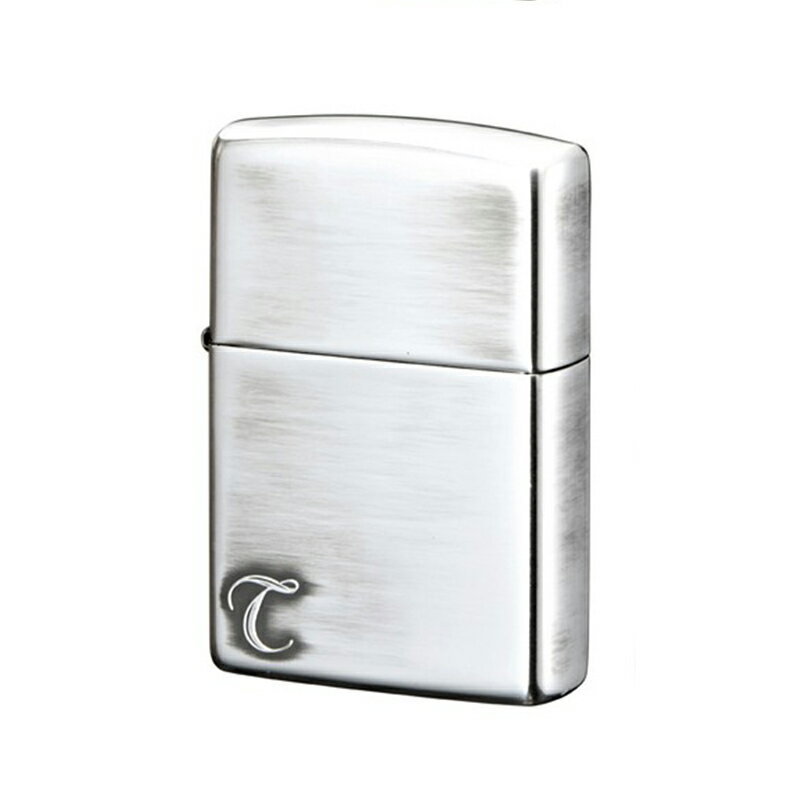 Zippo ジッポー オイルライター アルファベット T 銀メッキ イブシ仕上げ