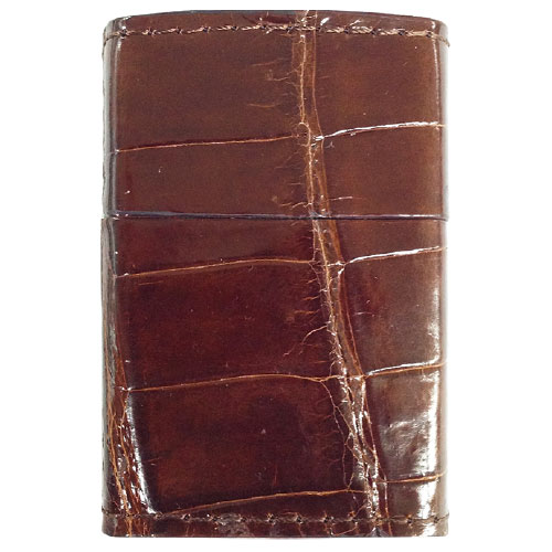 Zippo ジッポー オイルライター 革巻シリーズ クロコダイル ブラウン 本クロコダイル革巻