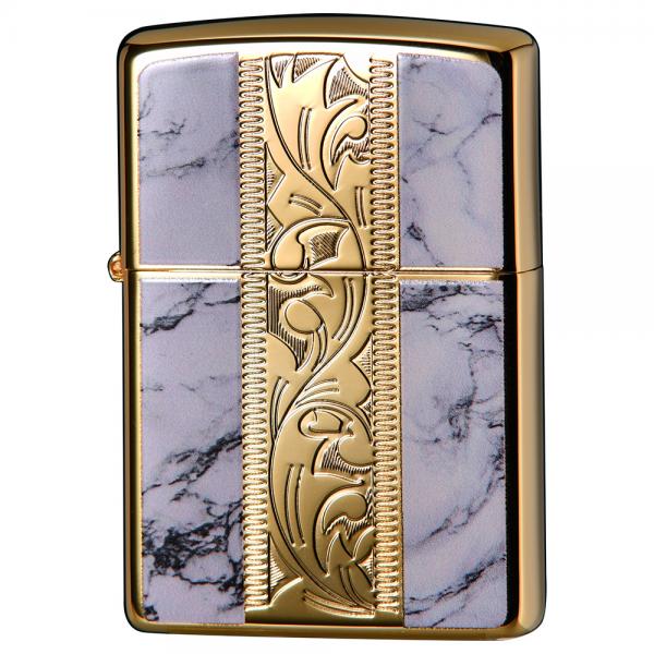 Zippo ジッポー オイルライター 2GWT-W ARABESQUE MARBLE 金メッキ エッチング プリント仕上げ 両面加工