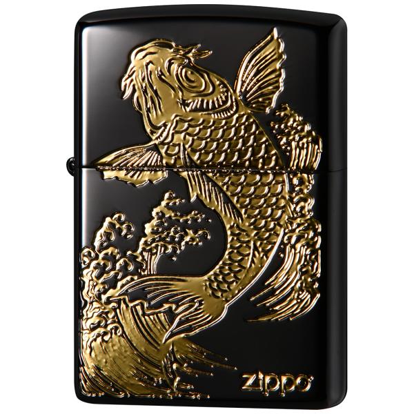 Zippo ジッポー オイルライター 2BKG-CARP Phenix Carp カープ マットブラック エッチング 金差し仕上げ