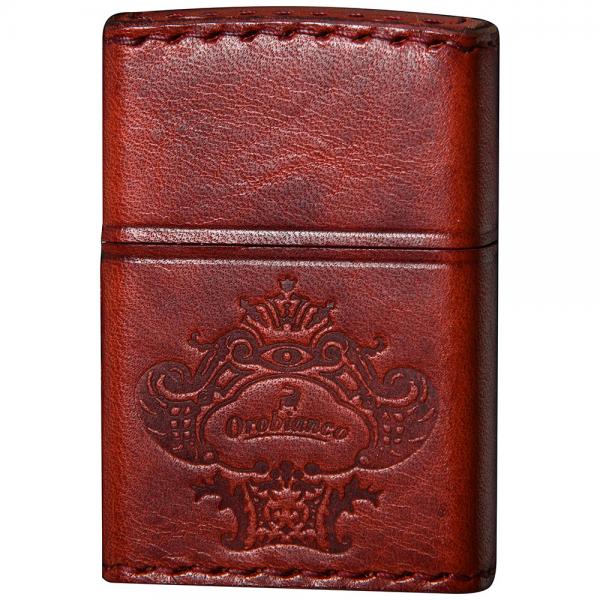 Zippo ジッポー オイルライター ORZ-001RD ダメージレッド オロビアンコ ロゴ レザー巻き 本牛革手縫い