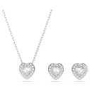 SWAROVSKI スワロフスキー ネックレス ピアス セット アリアナ・グランデコレクション ペア ハート クリア シルバー ジュエリー アクセサリー