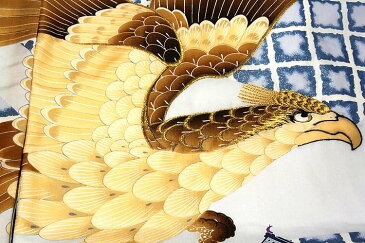 【訳あり】「正絹 男の子 のしめ 一つ身」【こどもーど-日本製】 豪華な金糸入り 染め分け 男児 七五三 長襦袢付き 羽二重 祝着物
