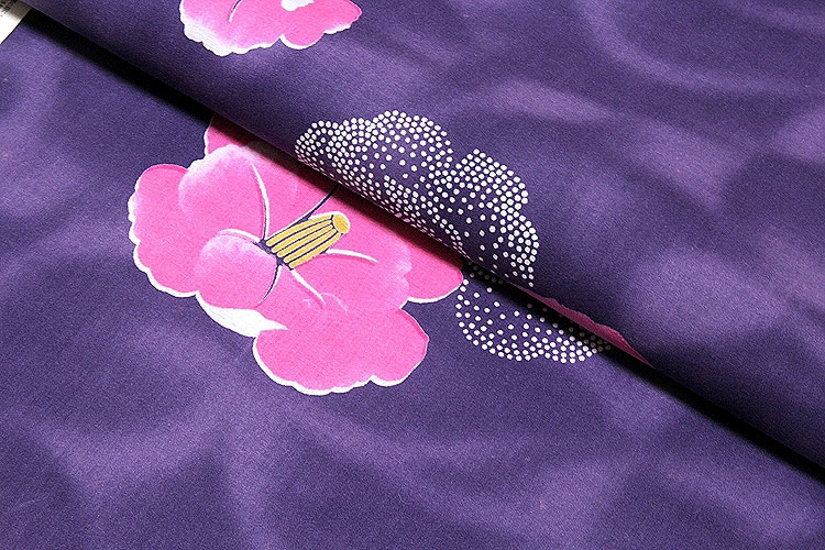 「華の女」 四季の花木染 クインサイズ 日本製 反物 浴衣