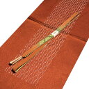 「正絹」 オシャレ 赤茶色系 帯揚げ 平組 帯締め セット【メール便OK】(4)