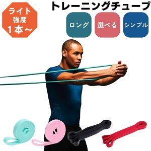 【楽天1位2冠】トレーニングチューブ 懸垂 エクササイズバンド ロング 強度別1本 フィットネス ゴムバンド レジスタンスバンド 懸垂補助 ベルト チューブ ループバンド ゴムチューブ【H】