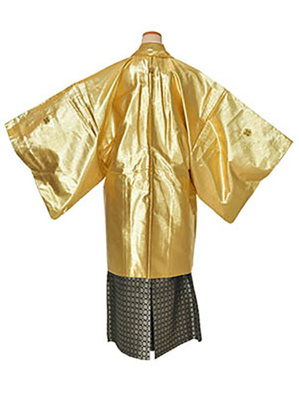 【レンタル】男性袴 紋付袴 12月から1月商品 紋付袴 ゴールド紋付 派手紋付 紋服 派手袴 金紋付 個性的紋付 目立つ キンピカ 成人式袴 卒業式袴 結婚式袴 フルセットレンタル 送料無料