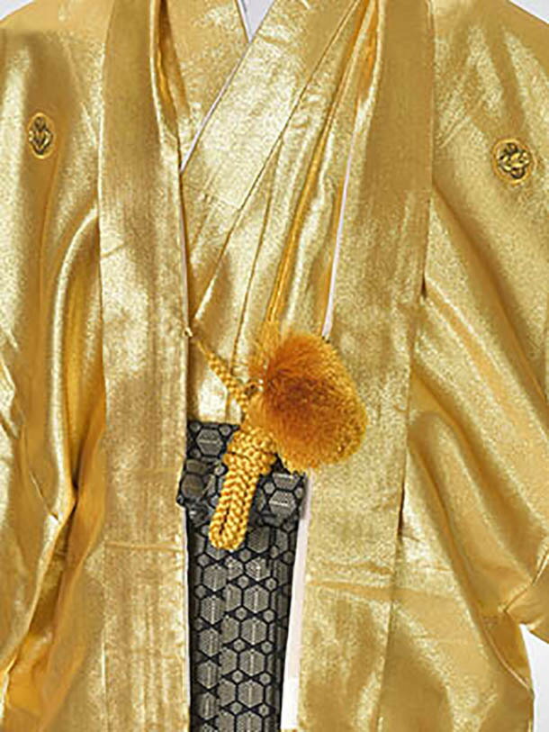 【レンタル】男性袴 紋付袴 12月から1月商品 紋付袴 ゴールド紋付 派手紋付 紋服 派手袴 金紋付 個性的紋付 目立つ キンピカ 成人式袴 卒業式袴 結婚式袴 フルセットレンタル 送料無料