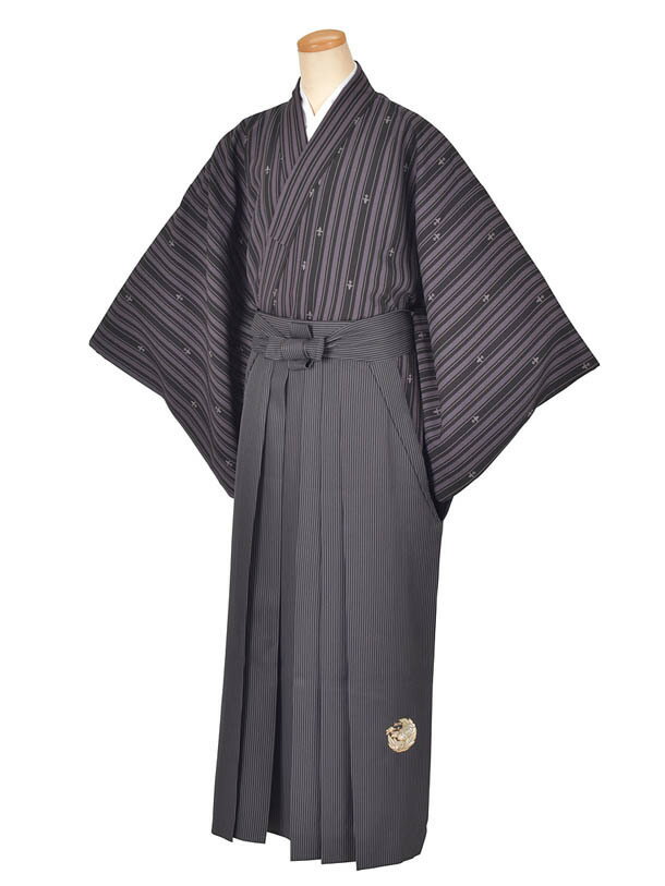 【レンタル】成人式紋付袴 卒業式紋付袴 結婚式紋付袴 黒紋付 袴 正絹 正絹紋付 黒紋付 紋付袴 成人式 紋付 結婚式 紋付袴 レンタル卒業式 レンタル男性袴 送料無料 フルセット 紋服