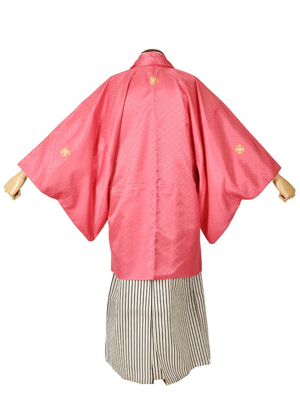 【レンタル】袴レンタル 男性袴 ピンク 袴 男 成人式 卒業式袴 結婚式袴 紋付袴 男性袴 メンズ袴 フルセットレンタル 送料無料 170cmから175cm 足袋プレゼント