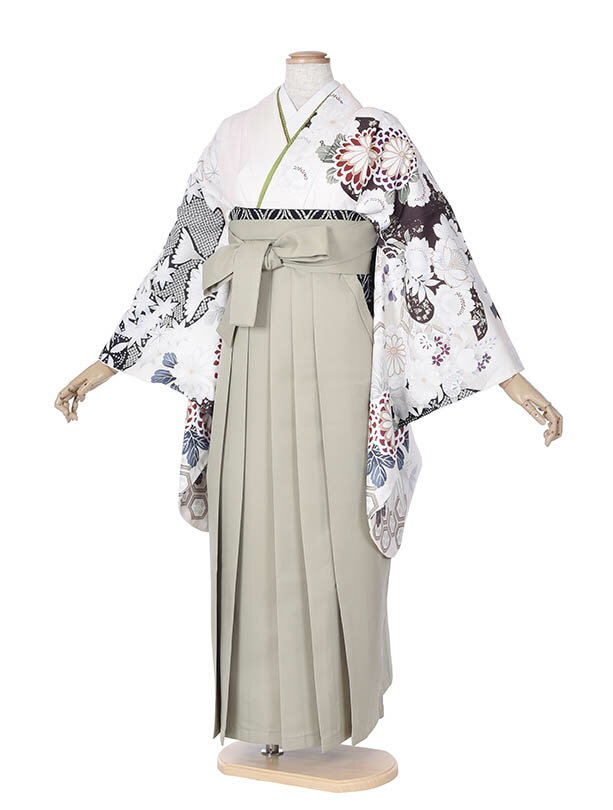 【レンタル】袴 レンタル 卒業袴レンタル 袴セット 白 くすみ 卒業式 女袴 先生袴 大学 短大 専門学校 貸衣裳 フルセット 卒業式袴 モスグリーン袴 158cm~163cm 人気 新品足袋プレゼント かわいい 前撮り 晴れ着 お祝い着 素敵な袴 安心 特別な 往復送料無料 華やか
