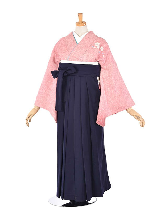 【レンタル】袴 先生 袴レンタル フルセット 袴セット 卒業袴 先生袴 既婚 ピンク濃紺 シンプル 正絹 158cm〜163cm 卒業式 大人袴 女袴 カシミア 大学 短大 専門学校 小学校 貸衣装 送料無料 足袋プレゼント