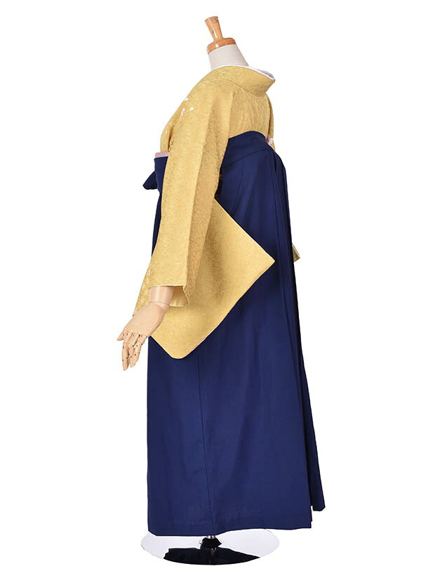 【レンタル】袴 レンタル 卒業袴レンタル 卒業式 女袴 先生袴 袴セット 既婚 訪問着 黄色 大学 短大 専門学校 貸衣裳 送料無料 フルセット 卒業式袴 グレー 153cm〜158cm シンプル