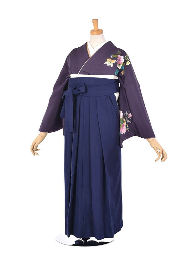 【レンタル】袴 先生 袴レンタル 安心のフルセット 袴セット 卒業袴 先生袴 既婚 語らずとも伝わる紫の気品 シンプル 正絹 153cm~158cm 卒業式 大...