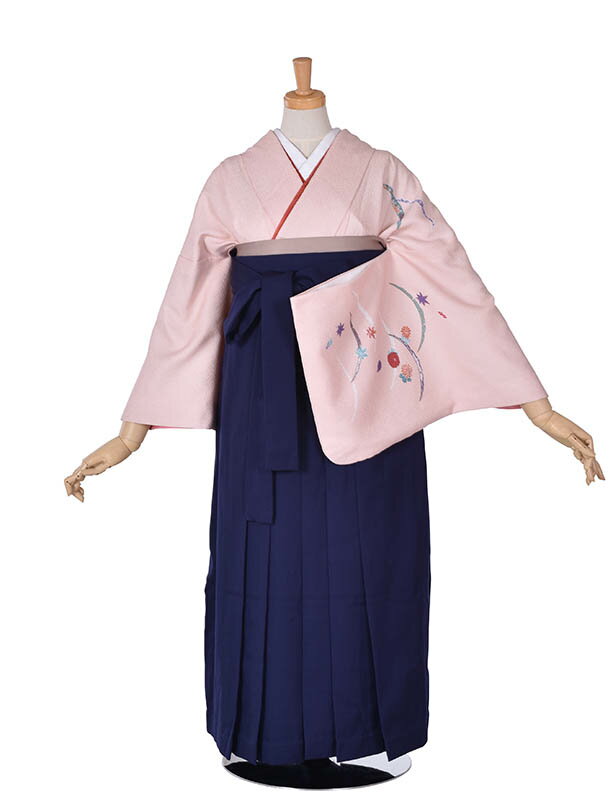 【レンタル】先生袴 レンタル 卒業袴レンタル 袴セット 卒業式 女袴 袴先生 既婚 大学 短大 専門学校 貸衣裳 送料無料 フルセット 卒業式袴 150cm〜155cm ピンク シンプル 保育士