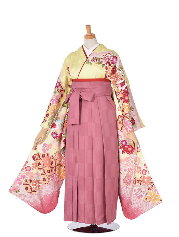 【レンタル】卒業式 袴 レンタル 正絹 茶 袴レンタル 袴セット 振袖袴 振袖 大学 短大 専門学校 貸衣裳 送料無料 フルセット 卒業式袴 155cm〜160cm