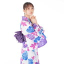【レンタル】浴衣 レンタル ゆかた レディース 女性浴衣 紫 浴衣セット 花火大会 お祭り 夏祭り 街着 往復送料無料 白 紫 花柄 夏着物 貸衣装 かわいい
