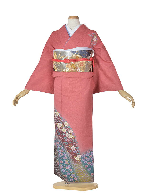 【レンタル】訪問着 レンタル フルセット NEO訪問着 ピンク 華やか 七五三ママ 結婚式 入学式 卒業式 およばれ 式典着物 正絹 ママ着物 お茶会 正絹着物
