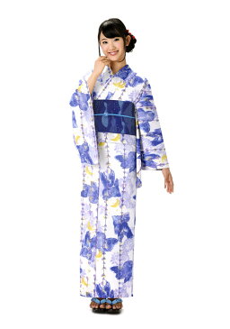 浴衣 レディース みすゞうた ゆかた 女性 浴衣 ブランド浴衣 かわいい 大人 可愛い yukata 仕立上がり プレタ 浴衣 フリーサイズ 青 金魚 白地 ly114