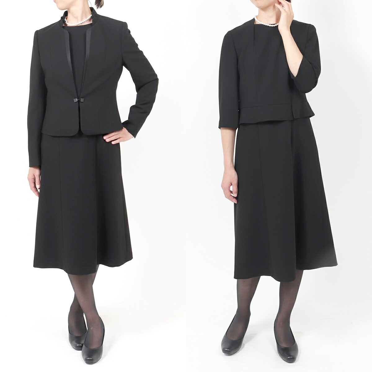 ブラックフォーマル 喪服 レディース 大きいサイズ 礼服 ミセス エレガントなフリ...