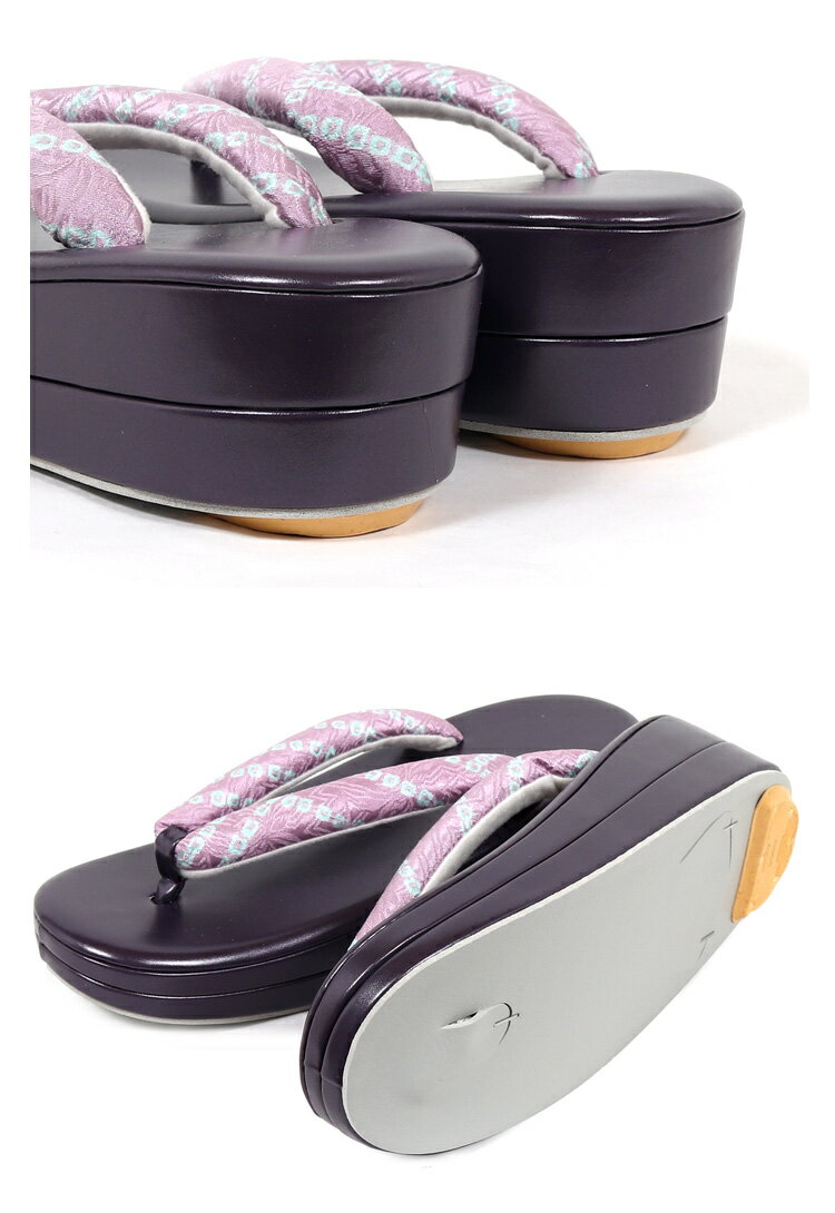 草履 レディース フリー 女性 ぞうり 卒業式 入学式 パーティー 着物 お出かけ 訪問着 藤娘きぬたや zouri 草履 歩きやすい カジュアル 紫 パープル フォーマル 2段 ブランド草履 z7282