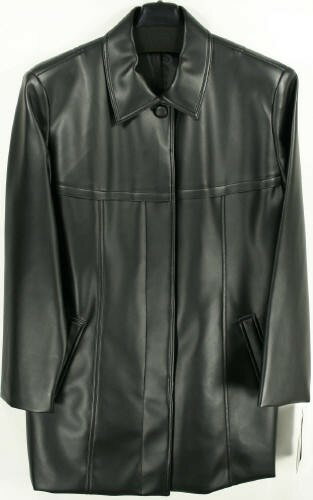 コート（合成皮革）(M)【ジャケット】【ミセス ジャケット】【ジャケット 黒】ブラック アウター ミセス 196BK