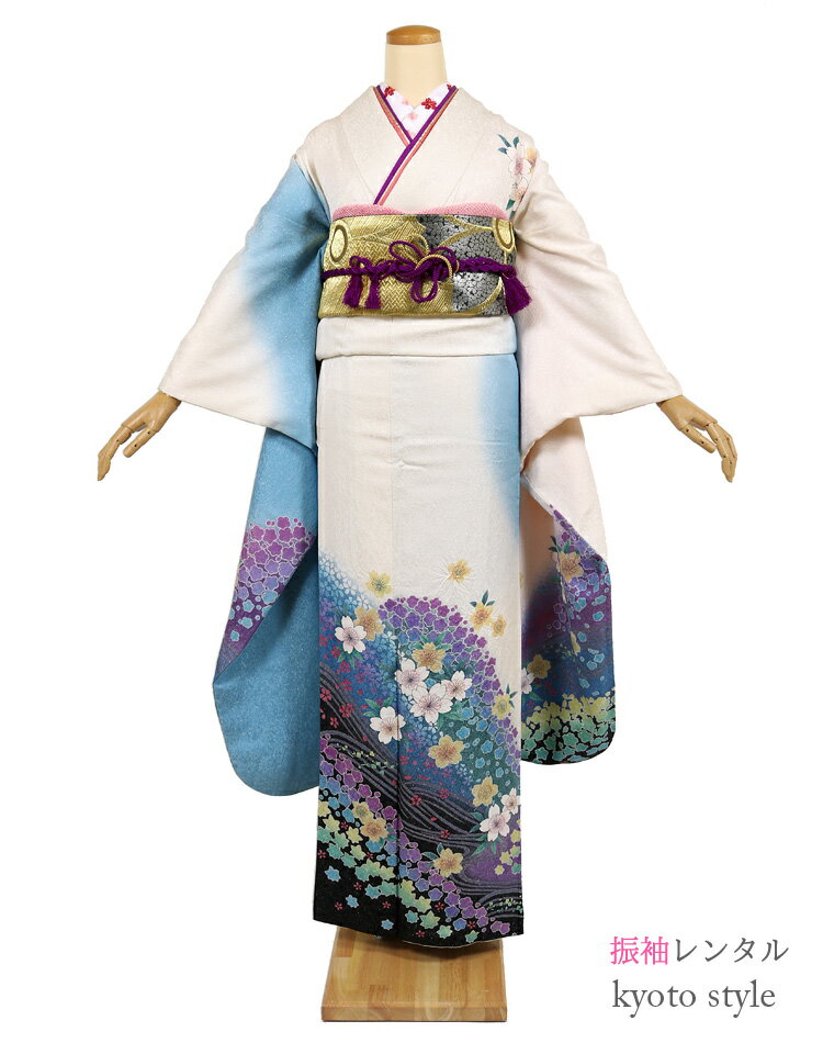 【レンタル振袖18点セット】必要なものが全て揃った豪華18点振袖セットです。 届いてすぐに着用可能です。 通常は3泊4日のレンタルですが成人式期間中はご利用日の10日前に発送、利用日から10日以内の返却で大丈夫なのであわてることなくゆっくりレンタルできます。 ■セット内容 振袖・帯・長襦袢・帯揚・帯〆・伊達衿・草履・バッグ・衿芯・肌襦袢・足袋・腰紐・前板・伊達締め・帯枕・着付けベルト・ウエストベルト・マジックベルト ※足袋は新品をプレゼント※画像で使用している小物（帯揚げ、帯締め、重ね衿、半衿）は一例です。 まったく同じものでのご用意は出来かねます。予めご了承下さいませ。 ■振袖素材表地：絹100% 裏地：合成繊維 ■サイズ 身丈167cm 裄丈69.2cm 袖丈115cm 袖幅34.8cm 前幅24.6cm 後幅30.6cm標準サイズ 適応身長・・・・162cm〜167cm 洋服サイズ・・・・7号〜13号位まで ■ご利用期間 成人式期間中……最長20日間 2月〜12月の通常レンタル……3泊4日 レンタル利用日が12月20日〜1月20日までの間は税込8,400円アップとなります。 (この期間内はショールの貸し出しが無料)※画像はイメージです。 帯、小物等は着物に合わせてコーディネートさせていただきます。 商品詳細 セット内容 振袖・帯・長襦袢・帯揚・帯〆・伊達衿・草履・バッグ・衿芯・肌襦袢・足袋・腰紐・前板・伊達締め・帯枕・着付けベルト・ウエストベルト・マジックベルト （成人式期間中のレンタルはショールを無料で貸し出し） ※足袋は新品をプレゼント 素材 振袖　表地：絹100％　裏地：合成繊維 サイズ 身丈167cm 裄丈69.2cm 袖丈115cm 袖幅34.8cm 前幅24.6cm 後幅30.6cm →サイズガイドを見る 適応身長 162cm〜167cm 洋服サイズ 7号〜13号位まで 特徴 標準サイズ 注意事項 →レンタルの流れ及び規約について