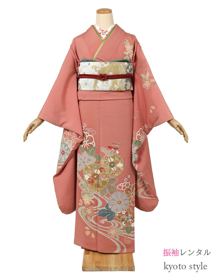 樂天商城 - 振袖 レンタル セット 小さいサイズ [小柄] 貸衣装 貸衣裳 成人式 結婚式 卒業式 結納 お正月 パーティー 振袖 きもの 着物 レンタル ピンク フルレンタル 古典柄 レトロ 振り袖 シンプル 柄少なめ【往復送料無料】【レンタル】 72063