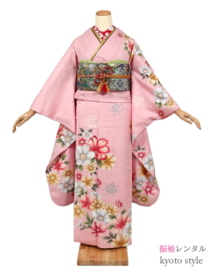 樂天商城 - 振袖 レンタル フルセット 72102 [小柄] 貸衣装 貸衣裳 成人式 結婚式 卒業式 結納 レンタル 振袖 きもの 着物 レンタル　サーモン ピンク 振り袖 振袖レンタル 小さいサイズ プチサイズ かわいい Pサイズ 晴れ着【往復送料無料】【レンタル】