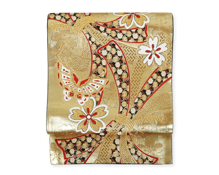 【レンタル】袋帯 レンタル 帯 貸衣装 成人式 結婚式 パーティー 単品 帯レンタル 振袖 訪問着 礼装 金 ゴールド ママ振 母振 帯だけ 女性 レディース 貸衣裳 蝶 蝶柄 振袖リメイク 帯のみ ママフリ ママ振 姉フリ 振袖用 帯レンタル【往復送料無料】 73022