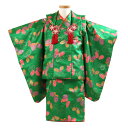 レンタル 七五三 着物 3歳 被布 セット 緑 グリーン レトロ おしゃれ【七五三 着物 レンタル 】 フルセット 被布セット 着物レンタル 三歳【七五三 3歳...