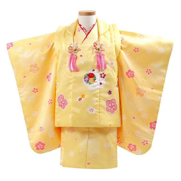 七五三 着物 3歳 女児 着物セット レンタル【三歳 女の子 被布セット 被布コート 貸衣装 貸衣裳 着物 レンタル 祝着 着物セット 3歳 七五三 着物】適応...