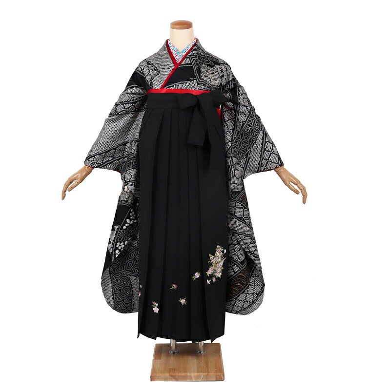 【レンタル】卒業式 袴 フルセット レンタル 振袖袴 振袖 総絞り 絞り 黒 貸衣装 貸衣裳 着物 謝恩会 女性 レディース 袴セット はかま ハカマ 学生 先生 短大生 専門学校生 袴レンタル セット 袴 セット 卒業式 レンタル 着物レンタル 女袴 レトロ 【72017h】