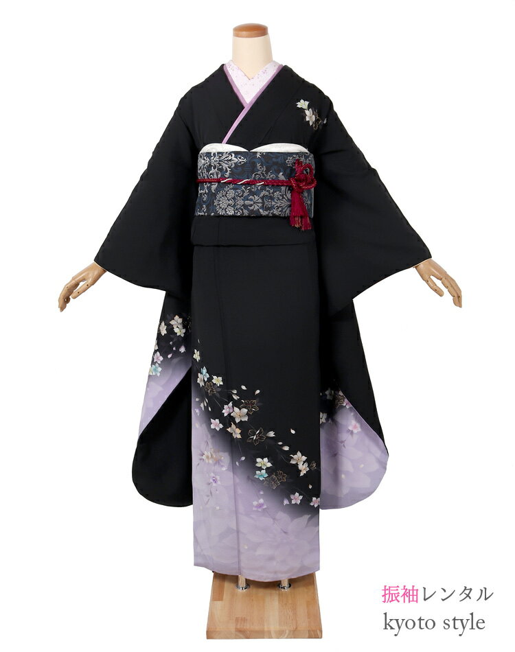 振袖 レンタル 成人式 黒 フルセット 貸衣装 貸衣裳 成人式 結婚式 親族 卒業式 結納 初詣 婚礼 きもの 振袖 着物 レンタル ブラック 古典柄 シンプル フルセット フルレンタル レディース 女性 クール 柄少なめ シンプル 大人っぽい 【往復送料無料】【レンタル】 72085(4.0)