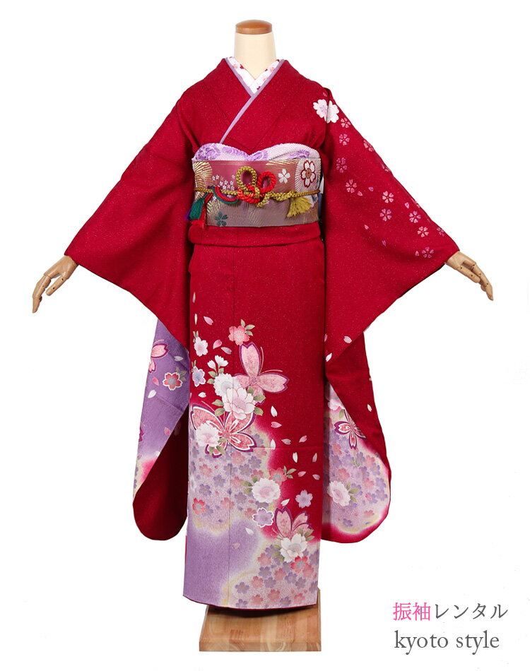 【レンタル振袖18点セット】 必要なものが全て揃った豪華18点振袖セットです。 届いてすぐに着用可能です。 通常は3泊4日のレンタルですが成人式期間中はご利用日の10日前に発送、利用日から10日以内の返却で大丈夫なのであわてることなくゆっくりレンタルできます。 ■セット内容 振袖・帯・長襦袢・帯揚・帯〆・伊達衿・草履・バッグ・衿芯・肌襦袢・足袋・腰紐・前板・伊達締め・帯枕・着付けベルト・ウエストベルト・マジックベルト ※足袋は新品をプレゼント ■振袖素材 表地：絹100% 裏地：合成繊維 ■サイズ 身丈167cm 裄70cm 袖丈111cm 袖幅35cm 前幅24.5cm 後幅29.5cm ヒップ97cm位まで 適応身長・・・・・・・162cm〜167cm 洋服サイズ・・・7号から13号位まで 特徴・・・標準サイズ ■ご利用期間 成人式期間中……最長20日間 2月〜12月の通常レンタル……3泊4日 レンタル利用日が12月20日〜1月20日までの間は税込8,400円アップとなります。 (この期間内はショールの貸し出しが無料)関連ワード和装 着物 ふりそで 振袖 振り袖 晴れ着 成人式 二十歳の集い 二十歳のつどい はたちの集い お正月 結納 卒業式 謝恩会 結婚式 パーティー 前撮り 撮影 食事会 赤 レッド おしゃれ かわいい レトロ 大正ロマン 昭和レトロ アンティーク 個性的 モダン 古典 正絹 シルク 7号 9号 11号 13号 S M L LL 安い フルセット セット レンタル※画像はイメージです。 帯、小物等は着物に合わせてコーディネートさせていただきます。 商品詳細 セット内容 振袖・帯・長襦袢・帯揚・帯〆・伊達衿・草履・バッグ・衿芯・肌襦袢・足袋・腰紐・前板・伊達締め・帯枕・着付けベルト・ウエストベルト・マジックベルト （成人式期間中のレンタルはショールを無料で貸し出し） ※足袋は新品をプレゼント 素材 振袖　表地：絹100％　裏地：合成繊維 サイズ 身丈167cm 裄70cm 袖丈111cm 袖幅35cm 前幅24.5cm 後幅29.5cm ヒップ97cm位まで→サイズガイドを見る 適応身長 162cm〜167cm 洋服サイズ 7号から13号位まで 特徴 標準サイズ 注意事項 →レンタルの流れ及び規約について