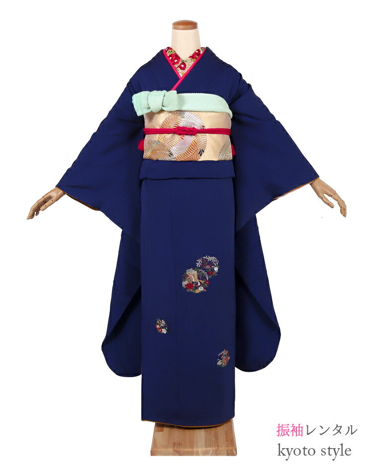 振袖 レンタル 成人式 フルセット 振袖レンタル 青 ブルー 貸衣装 貸衣裳 [成人式 振袖][結婚式 振り袖][卒業式][レンタル 振袖][着物 レンタル] rental レディース 晴れ着 着物レンタル 振り袖 ふりそで rental おしゃれ 柄少なめ シンプル【レンタル】72216