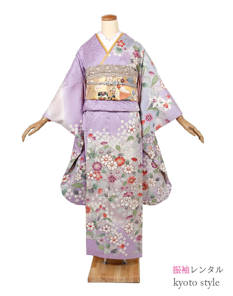 樂天商城 - 【レンタル】振袖 レンタル 成人式 着物 セット 小柄 小さいサイズ 貸衣装 貸衣裳 成人式 結婚式 卒業式 結納 きもの 振袖 着物 レンタル 振袖レンタル 絞り 振り袖 紫 パープル ラベンダー 古典柄 晴れ着 72243【往復送料無料】