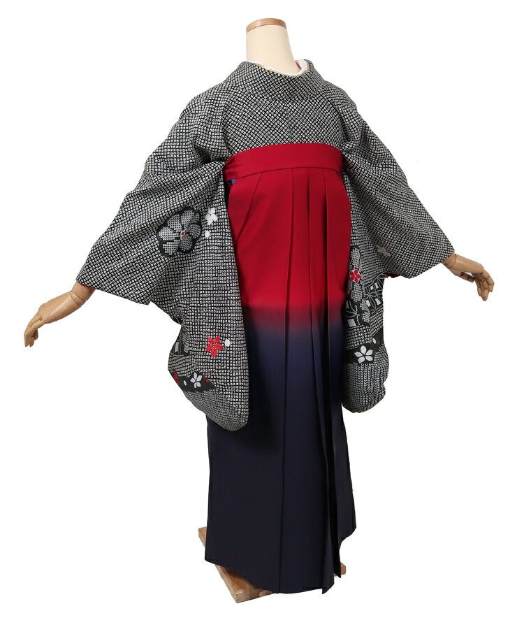 【レンタル】袴 レンタル 卒業式 袴フルセット レンタル 女 絞り風 貸衣装 貸衣裳 着物 謝恩会 袴セット はかま ハカマ 卒業式 袴レンタル フルレンタル 総絞り風 黒 大学生 先生 短大生 教職員 レディース 着物レンタル 安い hakama【74008】