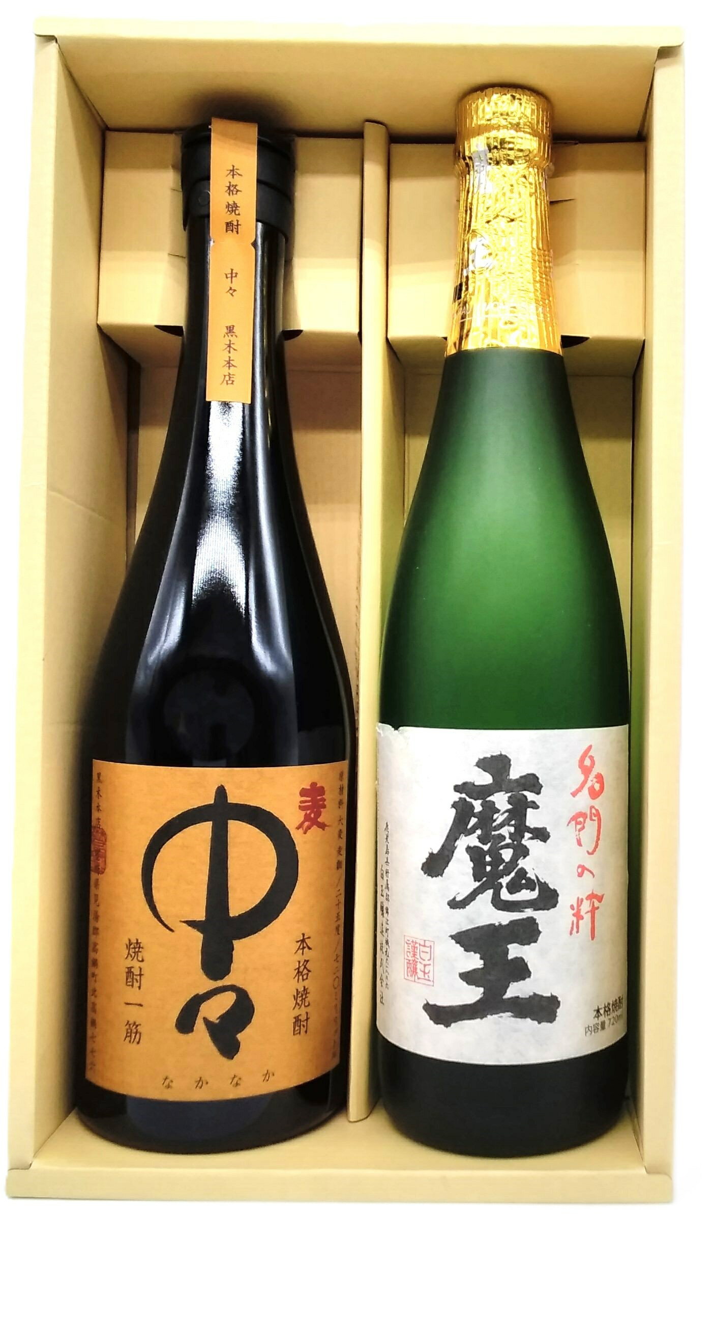 魔王 【ギフト箱入り】魔王 芋焼酎 25度＆中々 麦焼酎 40度720ml×2本 黒木本店 白玉酒造