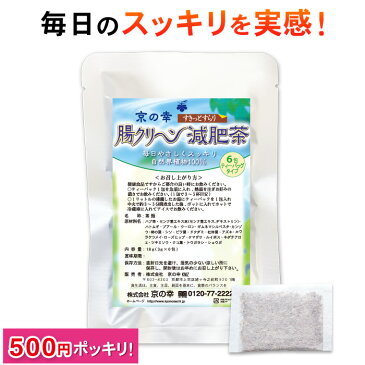 【ポスト投函 送料無料】腸クリーン減肥茶お試し6包（ポイント消化 500円ポッキリ ぽっきり スッキリ ダイエットティー 杜仲茶 ギムネマ）