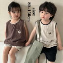 韓国子供服セット キッズ 女の子 男の子 純綿 夏服 2点セット ノースリーブ Tシャツ+ショートパンツ ベビー ジュニア 子ども 上下セットアップ ゆったり カジュアル 可愛い おしゃれ 涼しい 通園 通学 お出かけ 兄弟 姉妹 双子 80/90/100/110/120/130/140/150cm 選べる2色