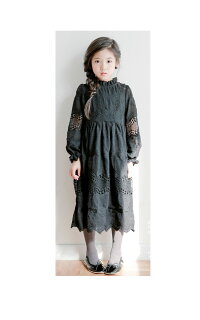 韓国子供服長袖ワンピースチュールワンピース女の子キッズ可愛い春秋黒いワンピース発表会//卒園式/入学式/パーティ子供ドレスワンピースドレス