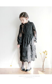 韓国子供服長袖ワンピースチュールワンピース女の子キッズ可愛い春秋黒いワンピース発表会//卒園式/入学式/パーティ子供ドレスワンピースドレス