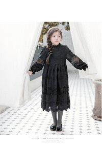 韓国子供服長袖ワンピースチュールワンピース女の子キッズ可愛い春秋黒いワンピース発表会//卒園式/入学式/パーティ子供ドレスワンピースドレス