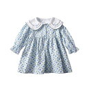 ワンピース キッズ ベビー服 女の子 春秋 80~130cm 子供服 長袖ワンピース 花柄 子ども服 新生児 赤ちゃん 女児 おしゃれ かわいい 七五三 入学 入園 保育園 幼稚園 誕生日 プレゼント お姫様 ナチュラル お出かけ 120 110 100 90(4)
